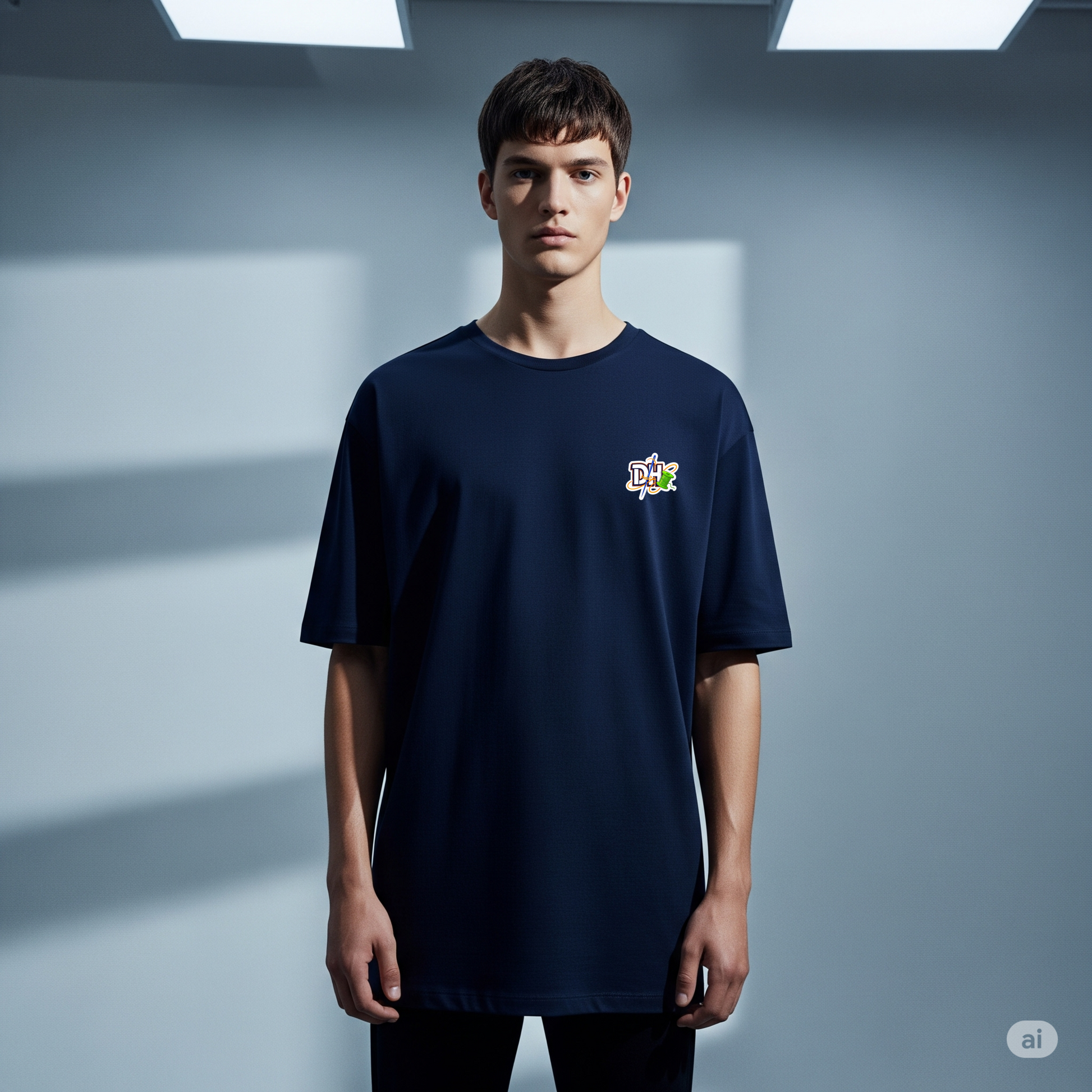 DhaagaHaus Offical | Mens Oversized Embroidered T-Shirt