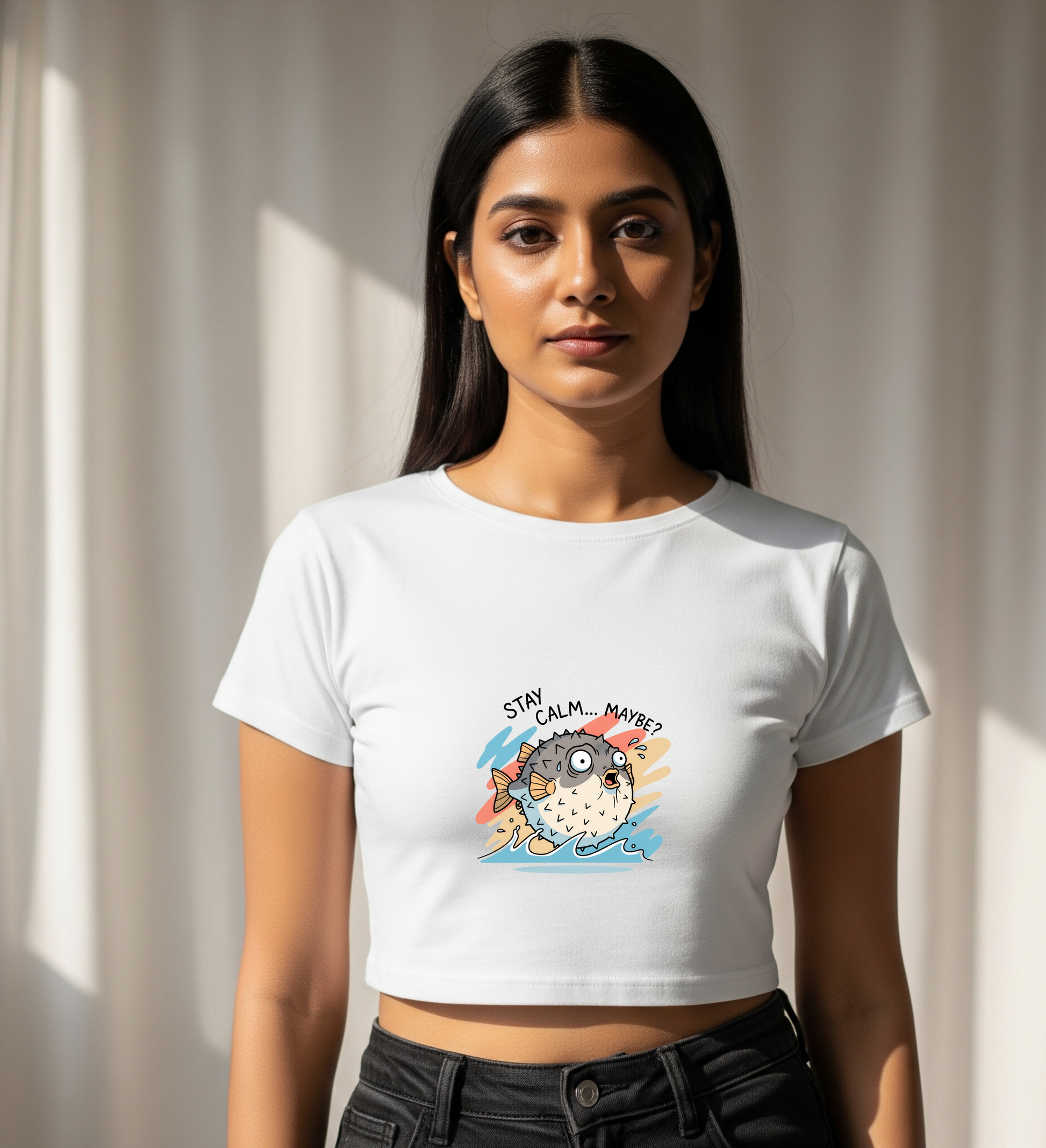 Stay Calm | Women's Printed Crop Top