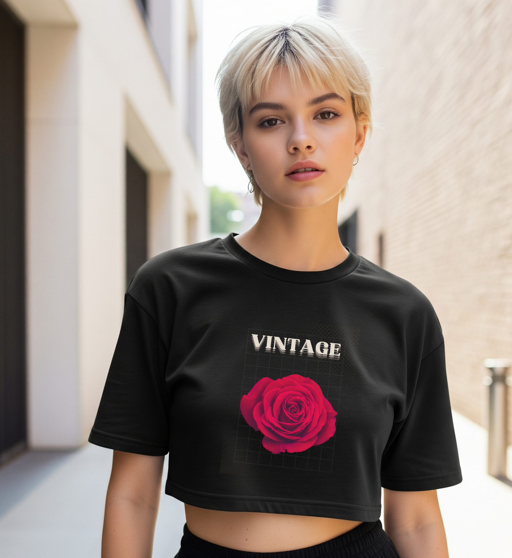 Vintage | Women's Printed Crop Top