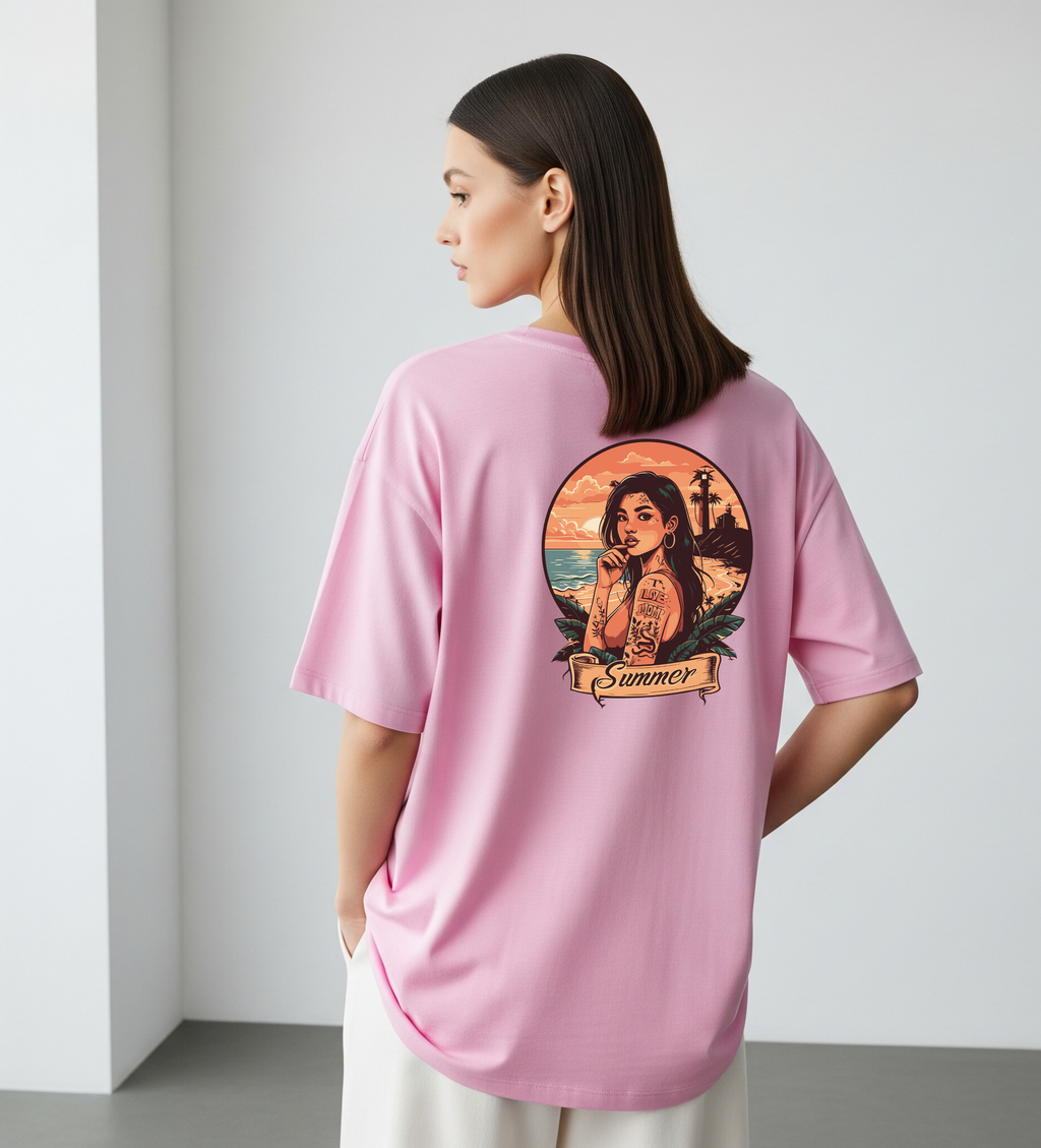 Summer Vibes | Women Oversized printed T-Shirt
