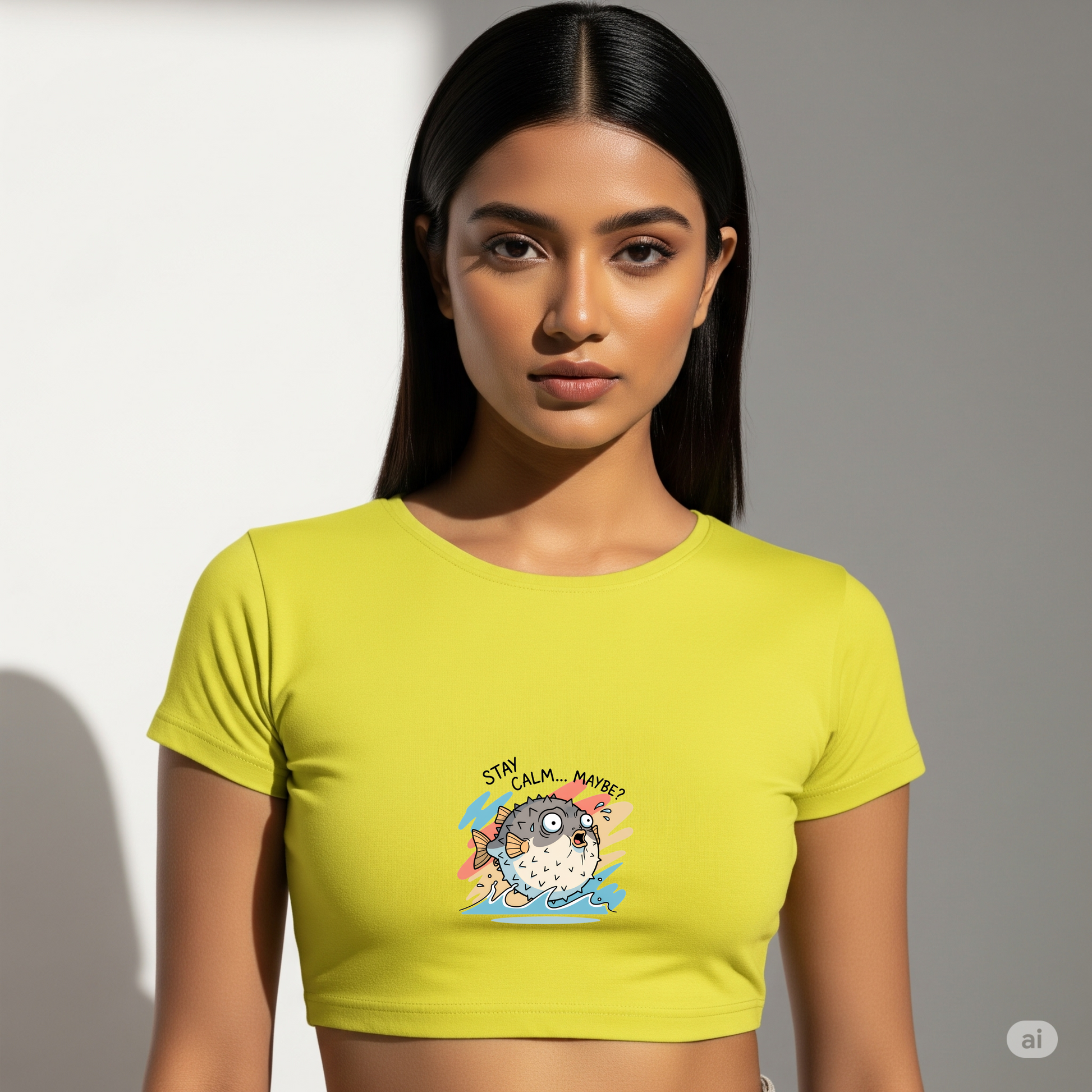 Stay Calm | Women's Printed Crop Top