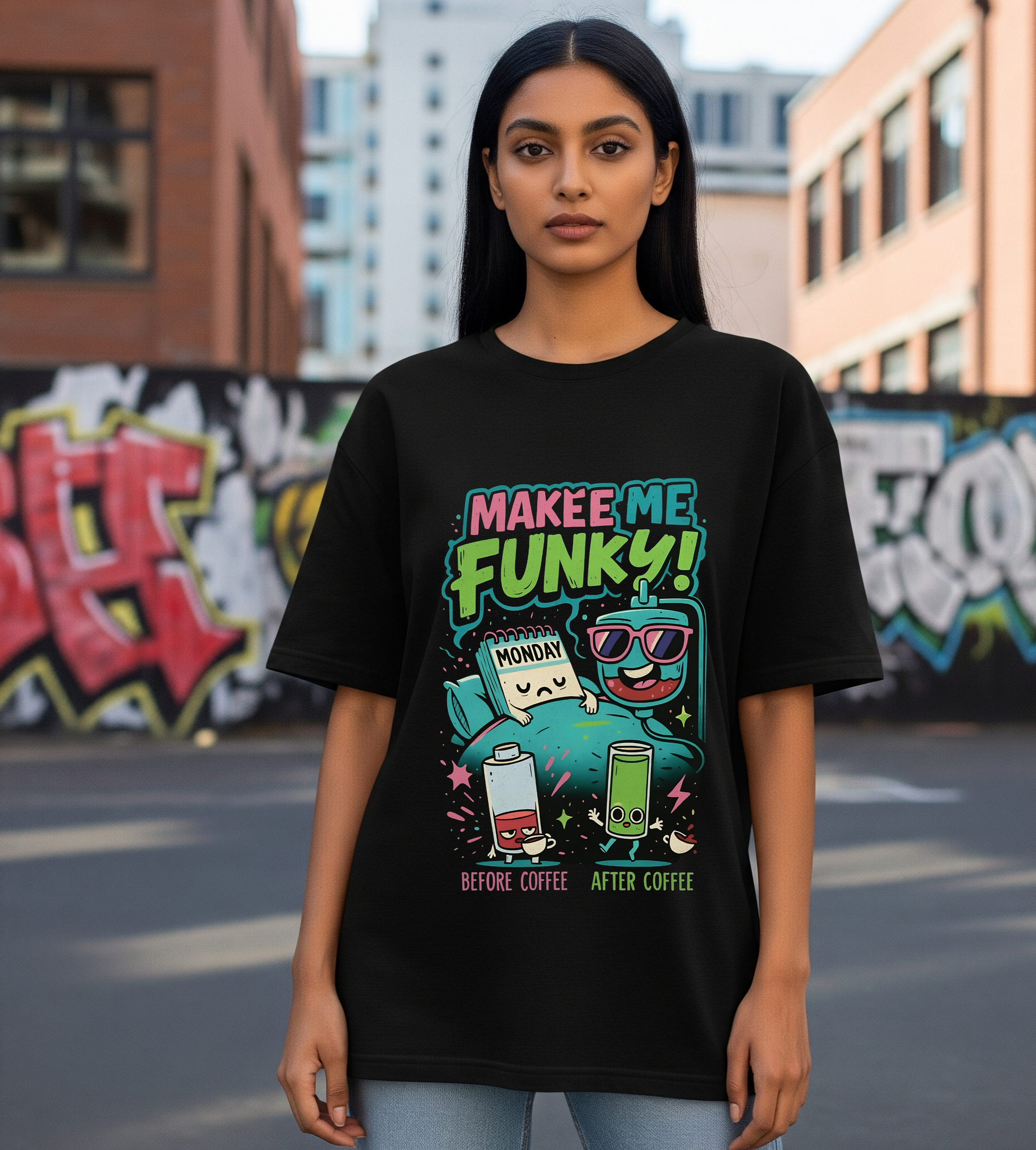 Coffee Lover | Women's Oversized Printed T-Shirt