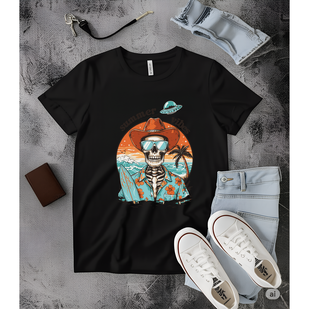 Surfer Skeleton | Men Printed T-Shirt