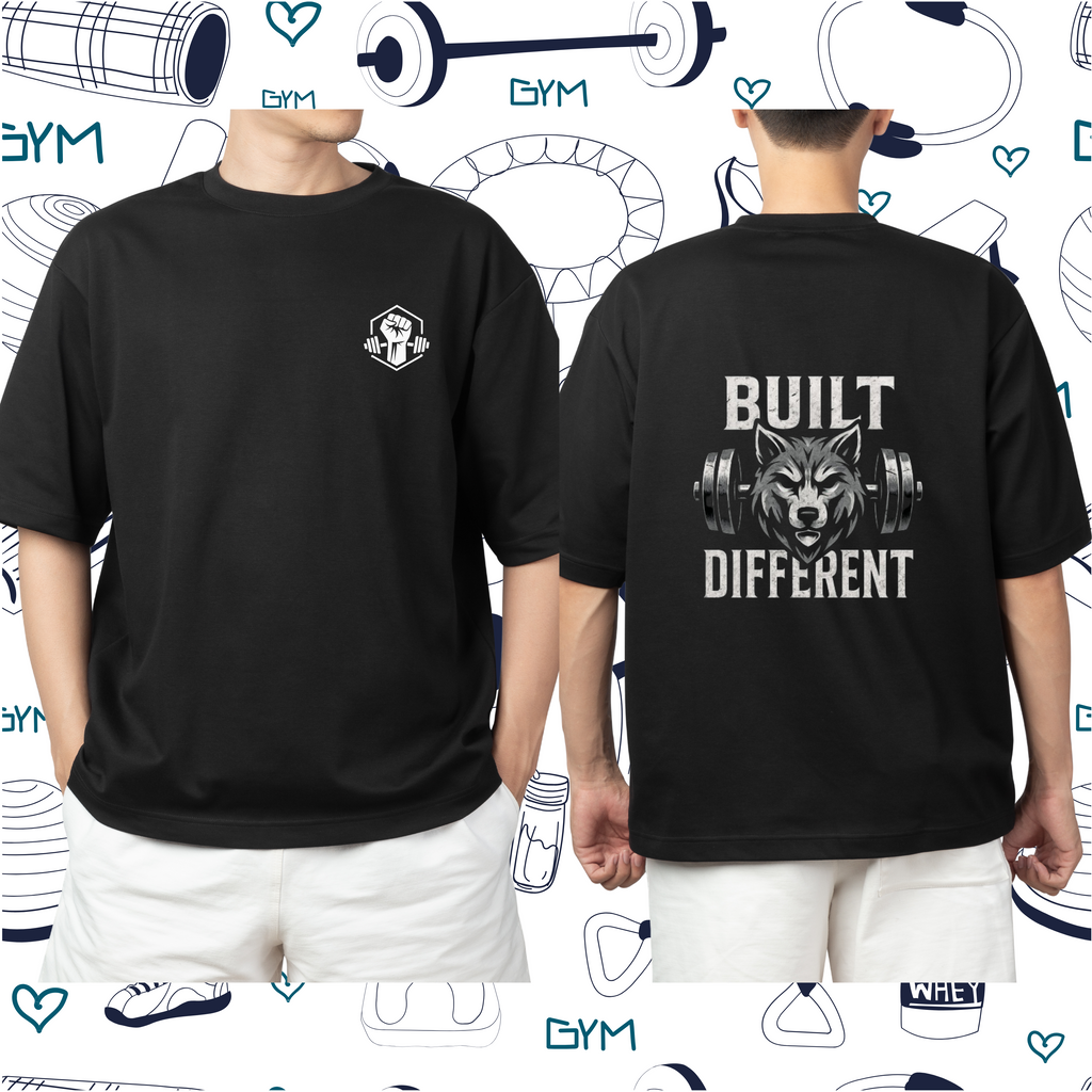 Built Different | Men Oversized Printed T-Shirt
