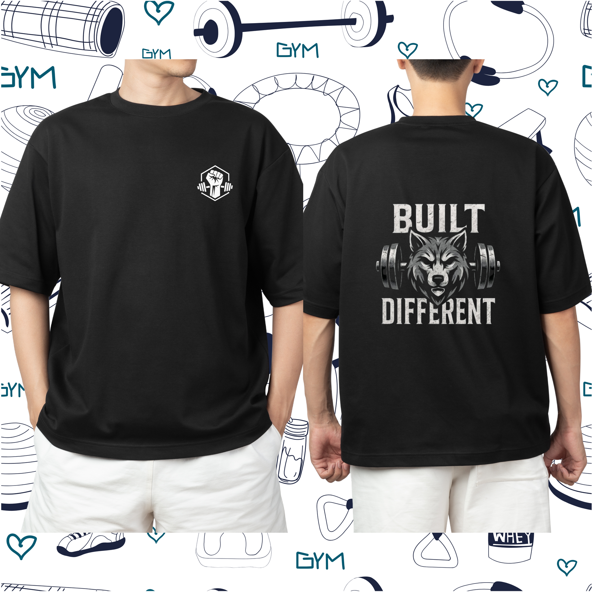 Built Different | Men Oversized Printed T-Shirt