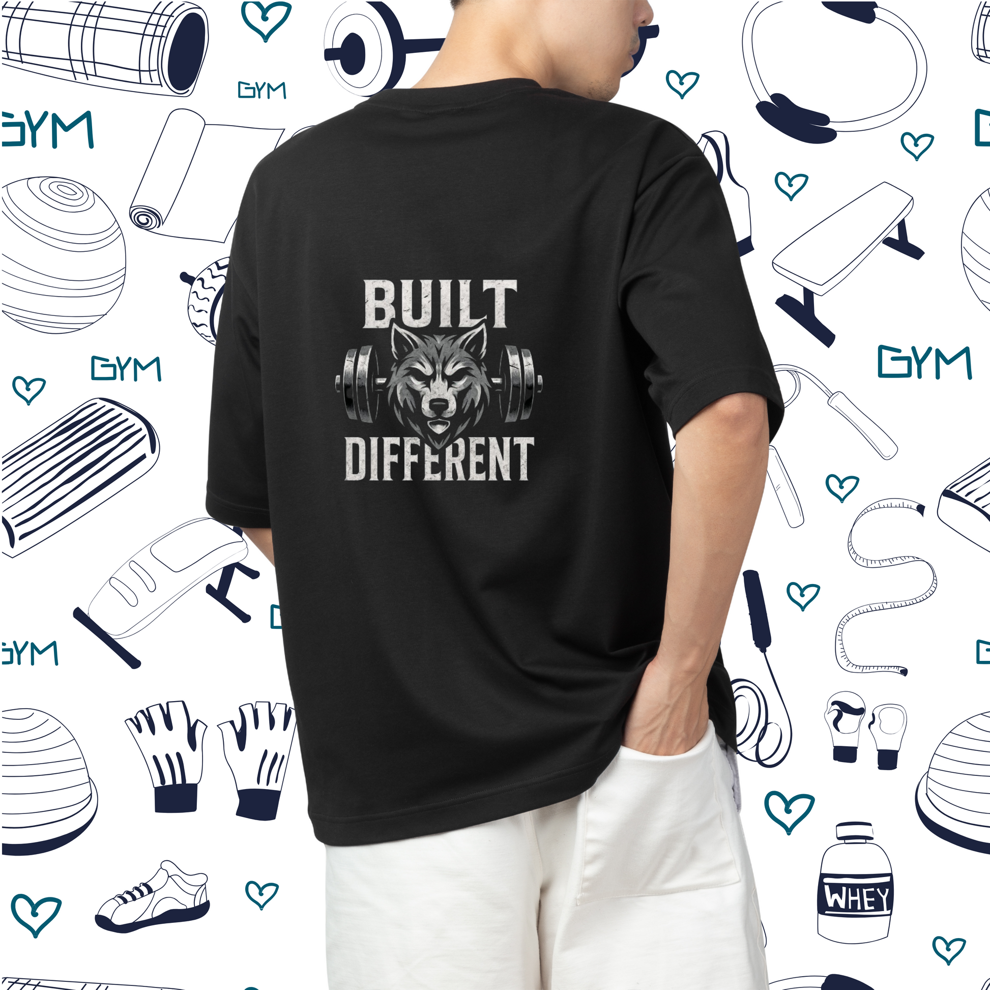 Built Different | Men Oversized Printed T-Shirt